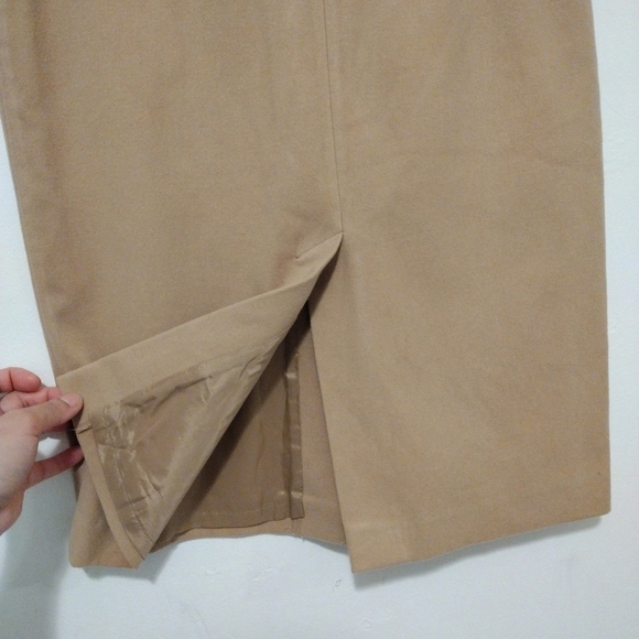 Express - Suede Khaki Slits Pencil Skirt - Picture 10 of 12